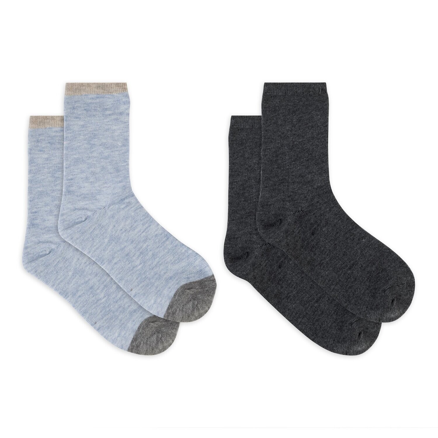 Lemon Cashmere Tipped Crew Sock 2PK