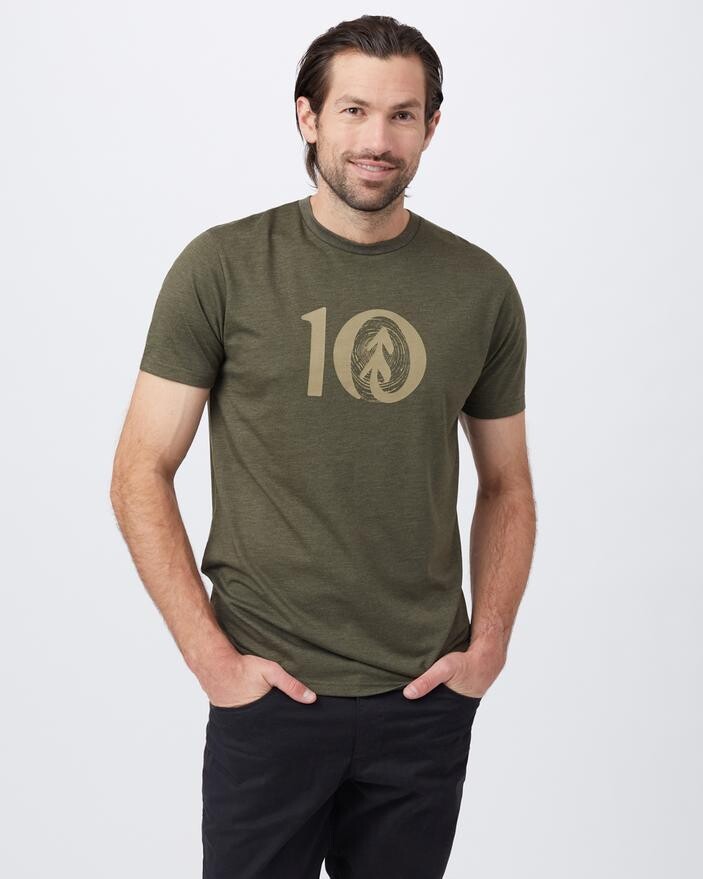 Ten Tree M Woodgrain Ten T-Shirt Olive Night Green