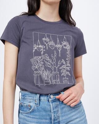 Ten Tree W Plant Club T-Shirt Periscope Grey