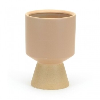 Beige Pot with Tapered Base Medium