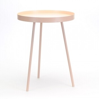 Round Metal Side Table Pink