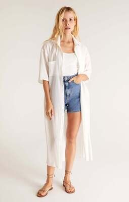 Z Supply Lina Button Up Duster White