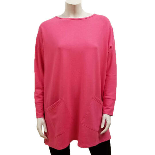Gilmour Bamboo French Terry Two Pocket Tunic Hot Pink