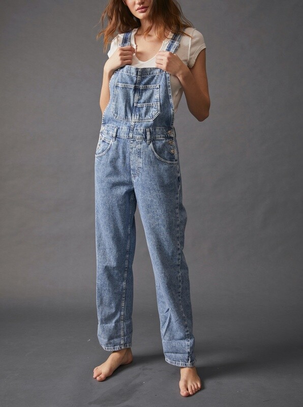 Free People Ziggy Denim Overall Powder Blue