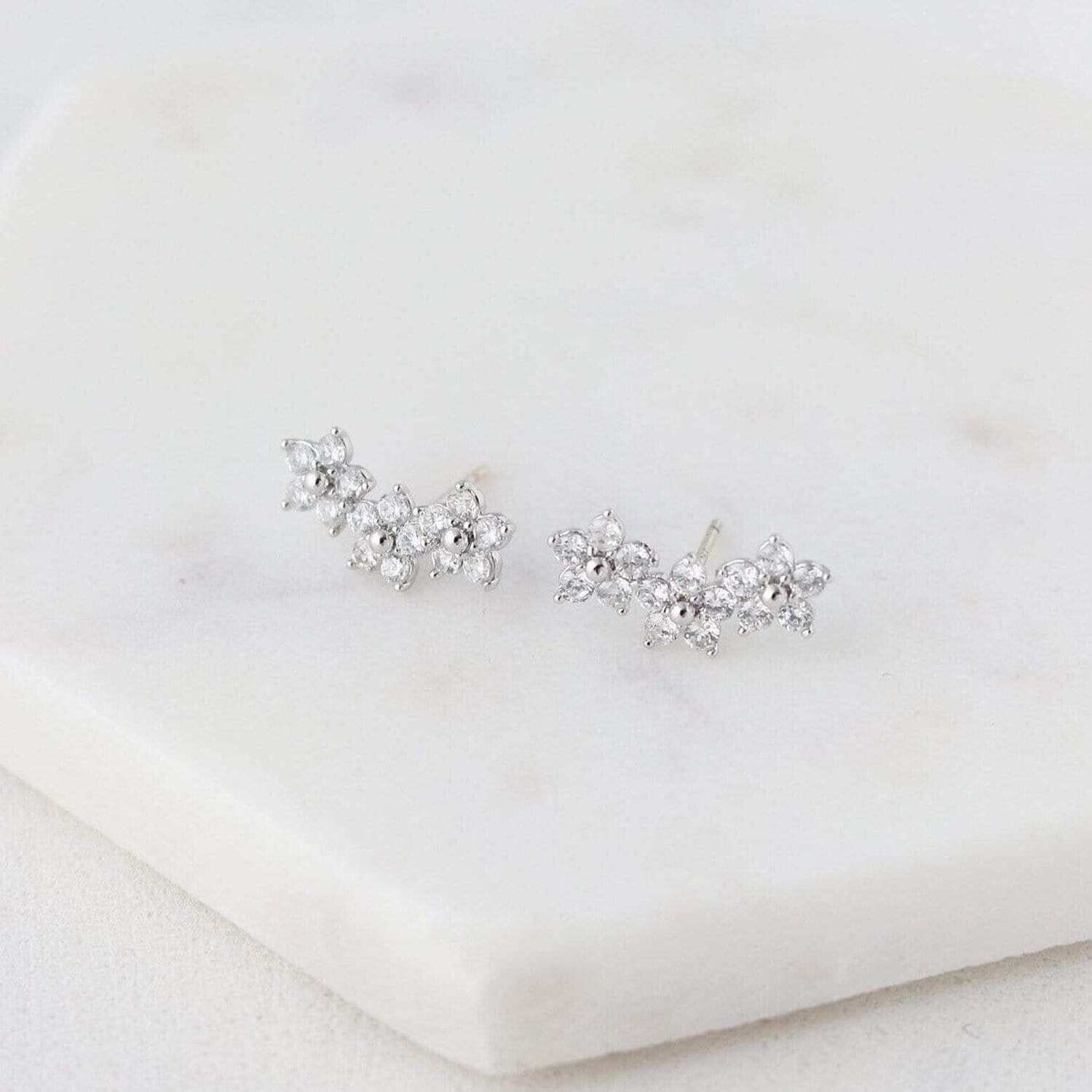Lover&#39;s Tempo Blossom Climber Earrings, Type: Silver