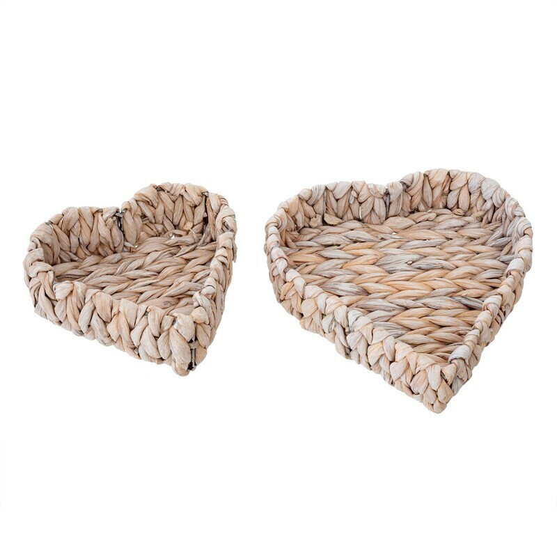 Indaba Heart Baskets White