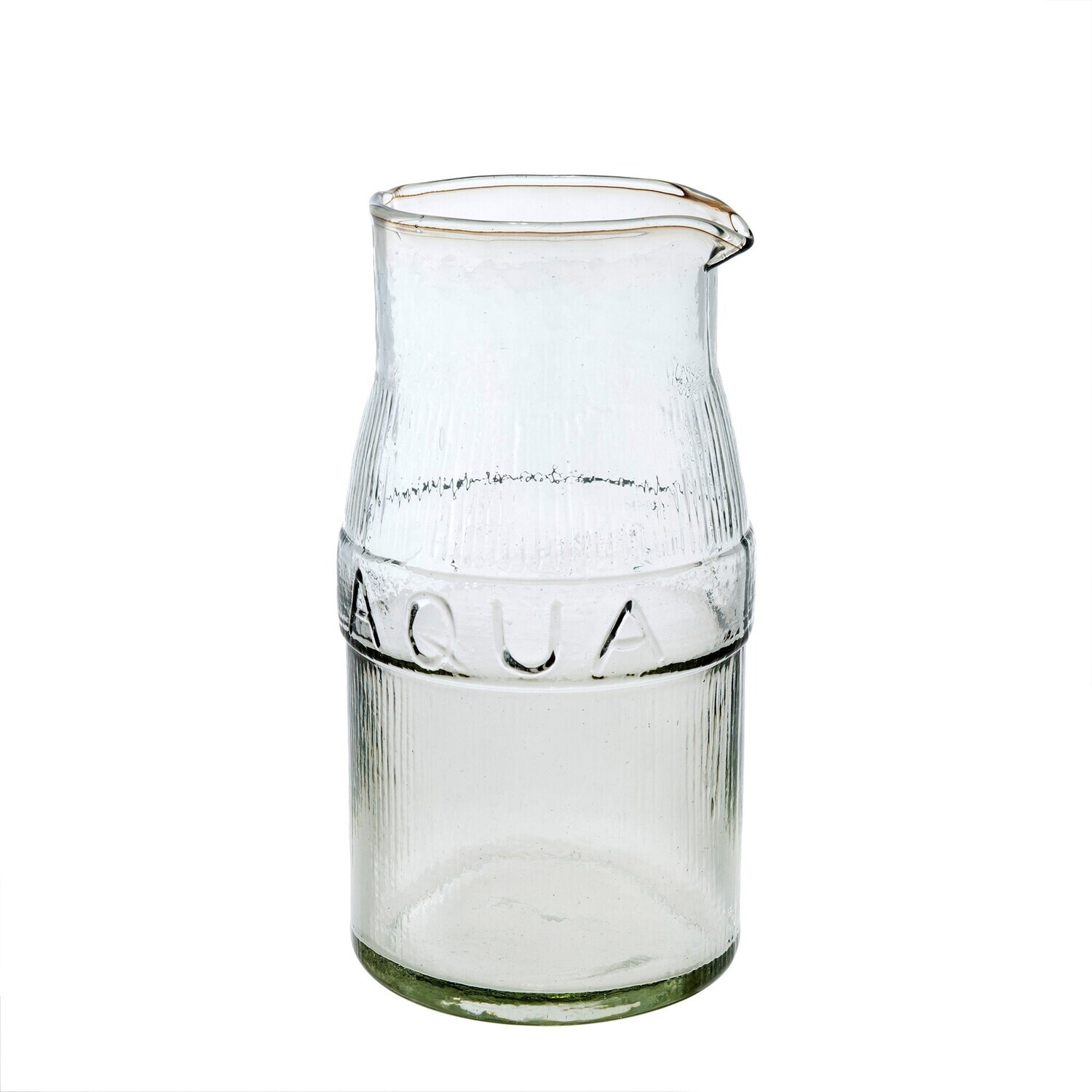 Aqua Pressed Glass Pitcher