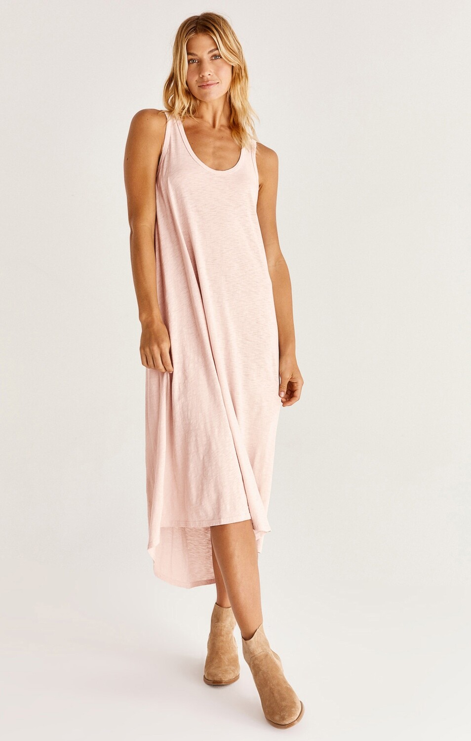 Z Supply Amalfi Slub Dress Pink Sky