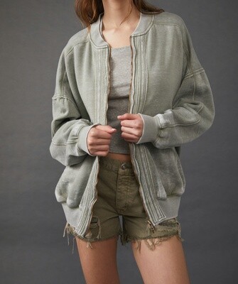 Free People Robby Bomber Washed Army