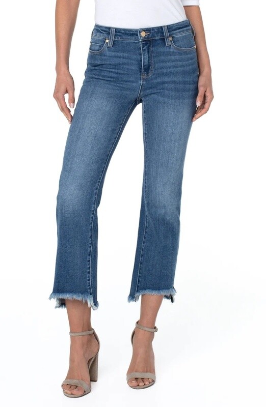 Liverpool Hannah Cropped Flare Curved Fray Orielle