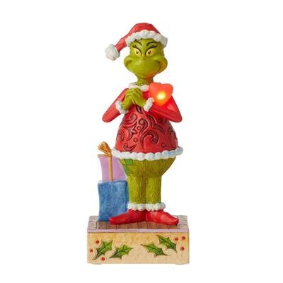 Jim Shore Grinch with Large Blinking Heart