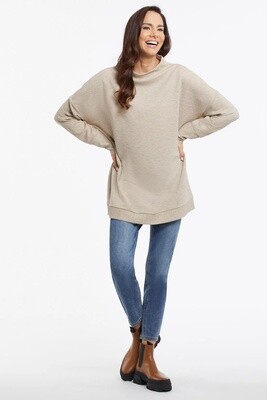 Tribal Funnel Neck Tunic Heather Camel