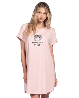 Latte Love T-Shirt Dress Cat Nap