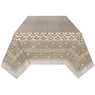 Danica Block Print Frond Tablecloth 60x90&#39;&#39;