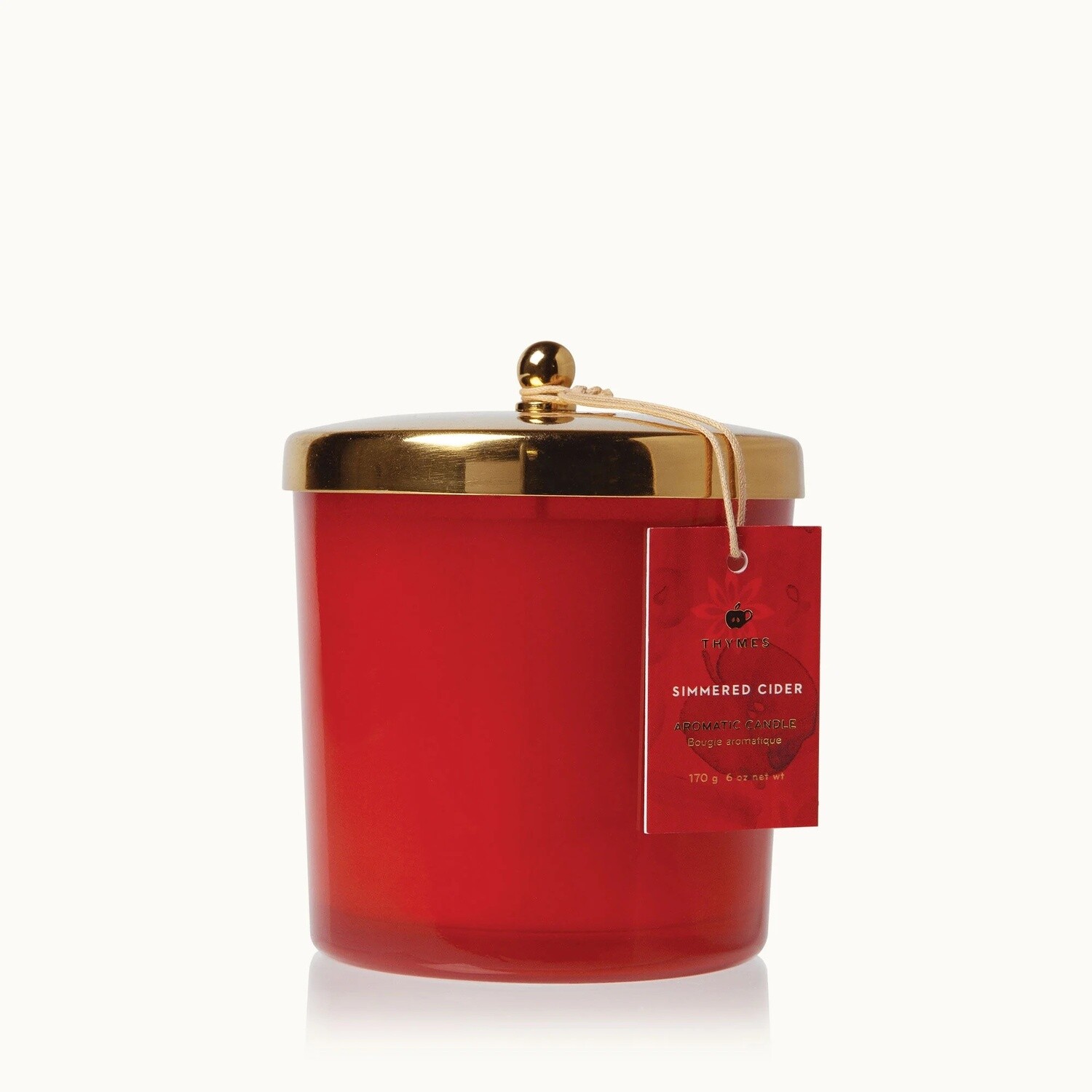 Thymes Simmered Cider Poured Harvest Red Candle