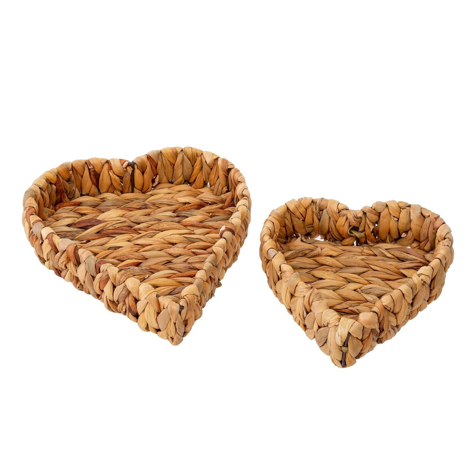 Indaba Heart Baskets Natural