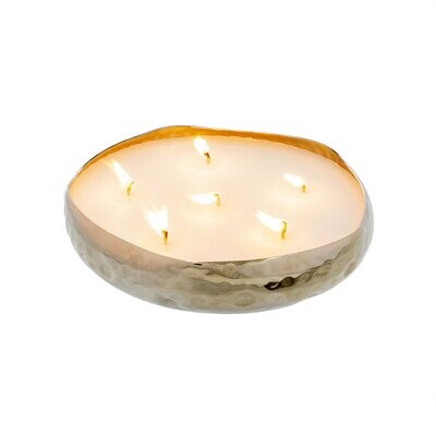 Multi Flame Candle Silver Large Amber Spruce