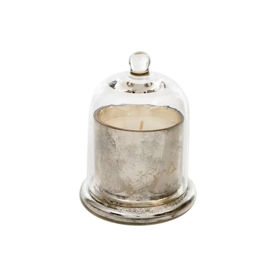 Cloche Candle Silver L Amber Spruce