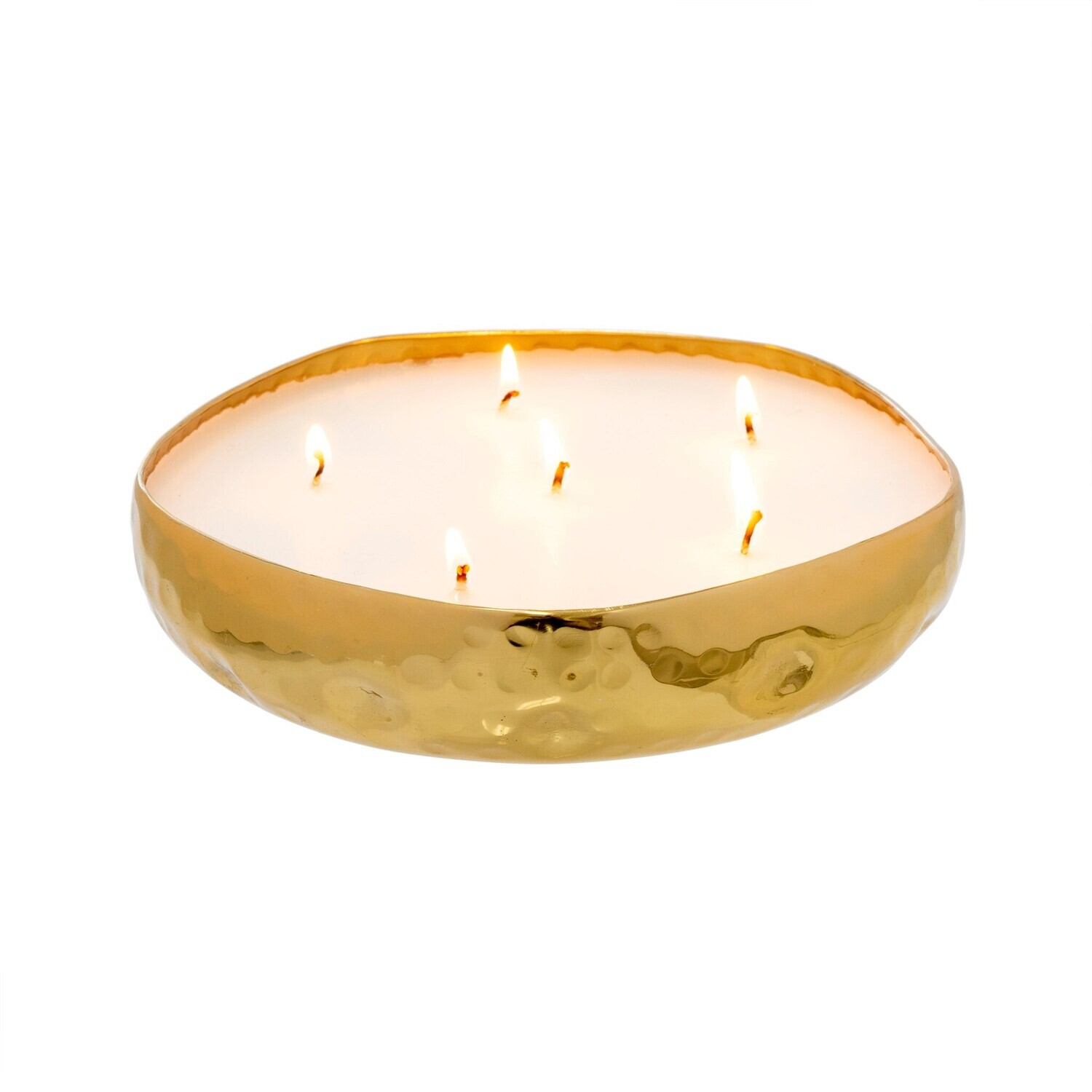 Multi Flame Candle Gold Large Amber Spruce