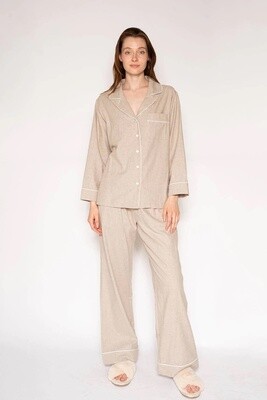 Latte Love Flannel PJ Set Heather Oat