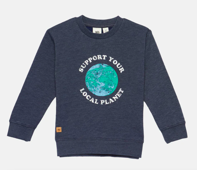 Ten Tree K Support Your Local Planet Crew Dress Blue