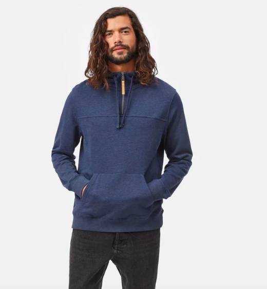 Ten Tree M TreeFleece 1/4 Zip Hoodie Dress Blue