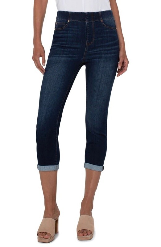Liverpool Chloe Crop Rolled Skinny Catalina