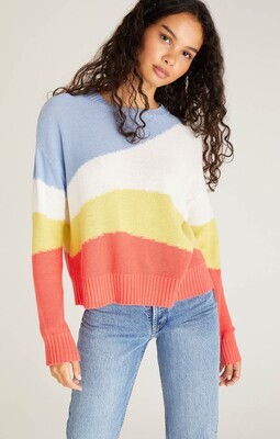 Z Supply Abstract Colorblock Sweater
