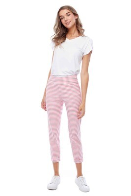 UP! Gingham Cuff 25in Pant Blush