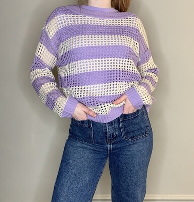 RD Belinda Striped Lavender Haze Sweater