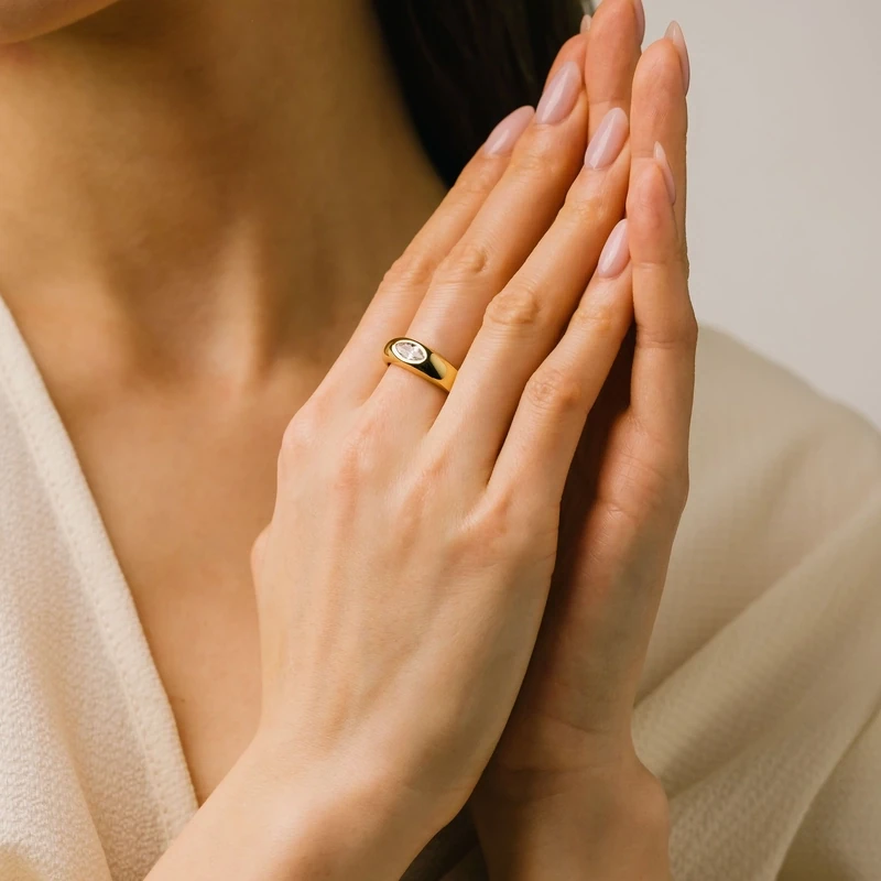 Lover's Tempo Demi Fine Marquise Dome Ring