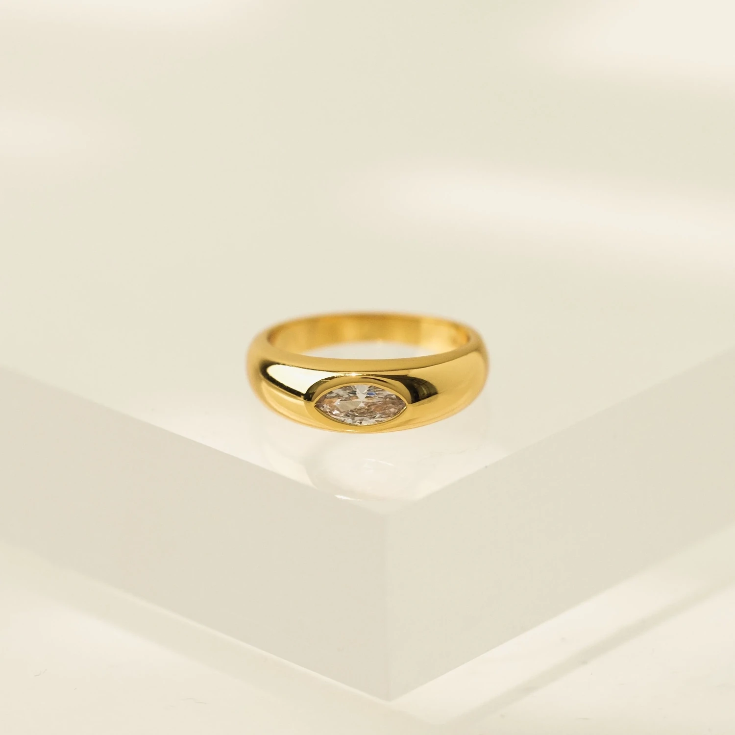 Lover&#39;s Tempo Demi Fine Marquise Dome Ring
