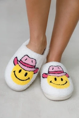 Western Smiley Face Slippers