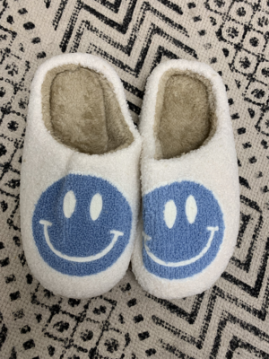 Baby Blue Smiley Slippers