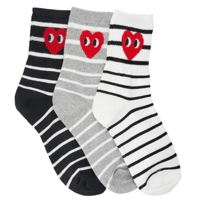 Long Stripe Heart Sock