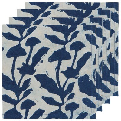 Danica Block Print Flourish  Napkin Set/4