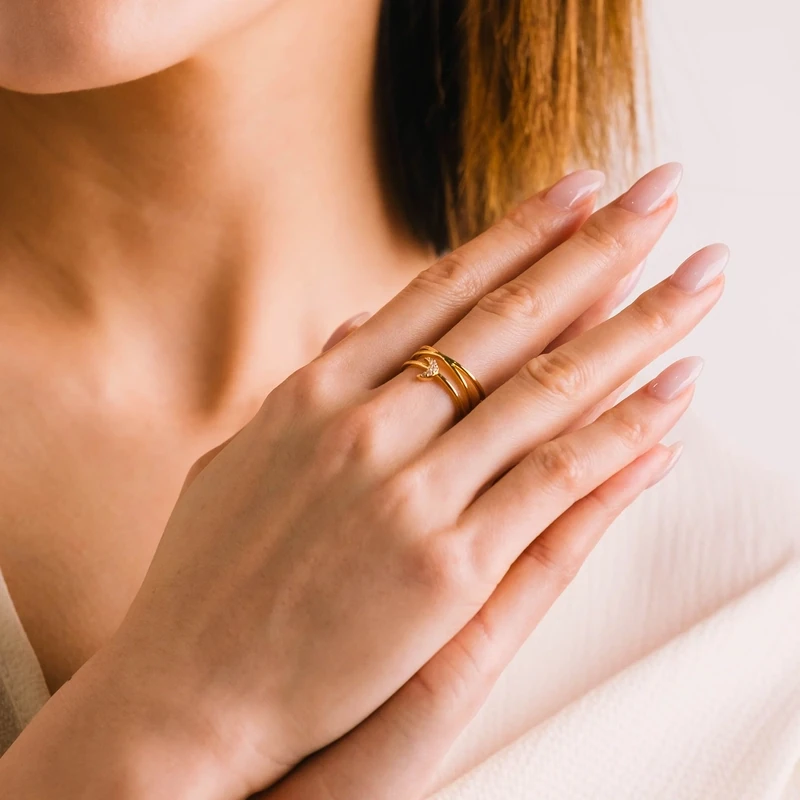 Lover's Tempo Moon Double Band Fortuna Ring