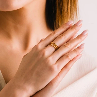 Lover's Tempo Moon Double Band Fortuna Ring