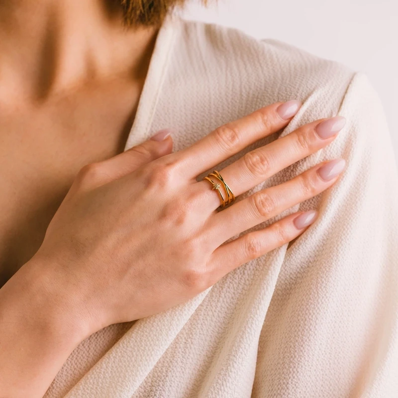 Lover's Tempo Starbust Double Band Fortuna Ring