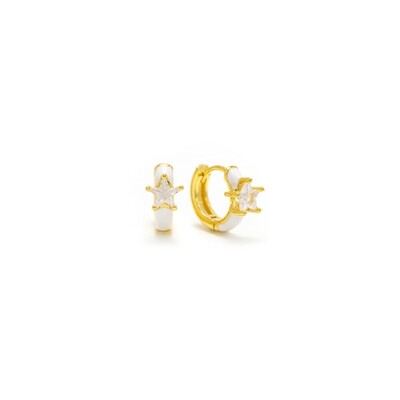 Lover&#39;s Tempo Star Enamel Huggie Hoop