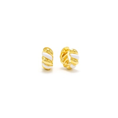 Lover's Tempo Croissant Enamel Huggie Hoop