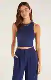 Z Supply Hannah Crop Rib Tank Indigo Dream