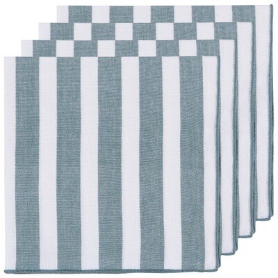 Danica Napkin Print Caban Stripe Lagoon Set/4