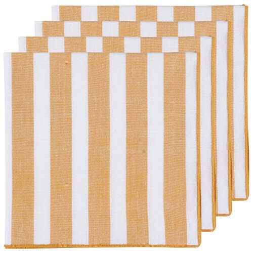 Danica Napkin Print Caban Stripe Ochre Set/4