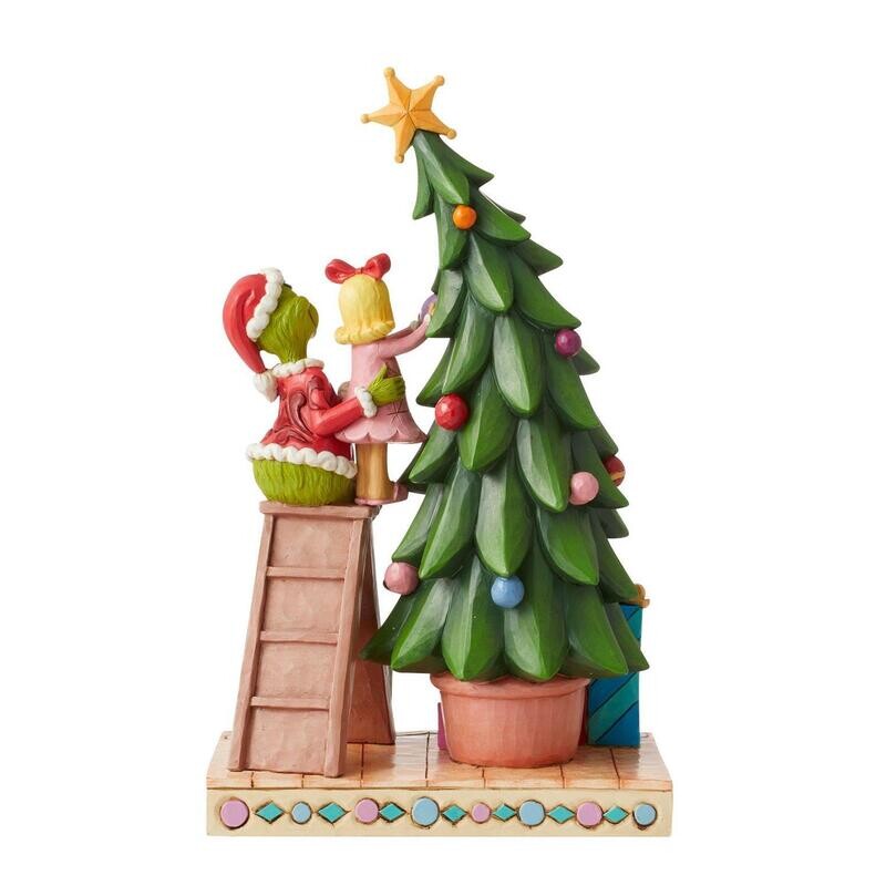 Jim Shore Grinch & Cindy Lou Decorating Xmas tree