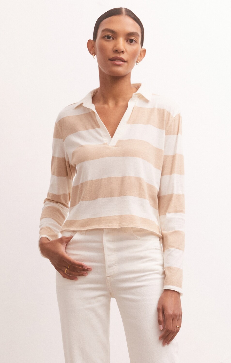 Z Supply Ashton Sandstone Stripe Polo