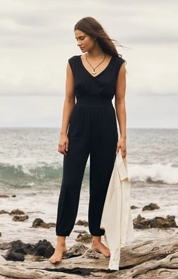 Z Supply Indy Black Knit Jumpsuit