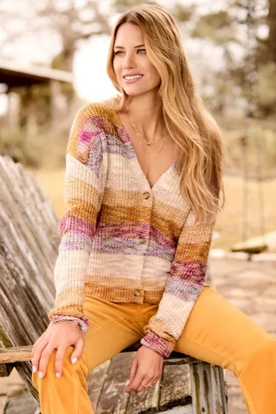 Tribal Marigold Button Cardigan