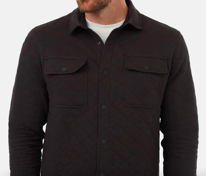 Ten Tree M Colville Quilted Shacket Meteorite Black