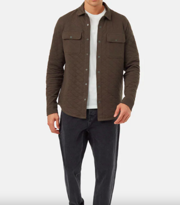 Ten Tree M Colville Quilted Shacket Black Olive